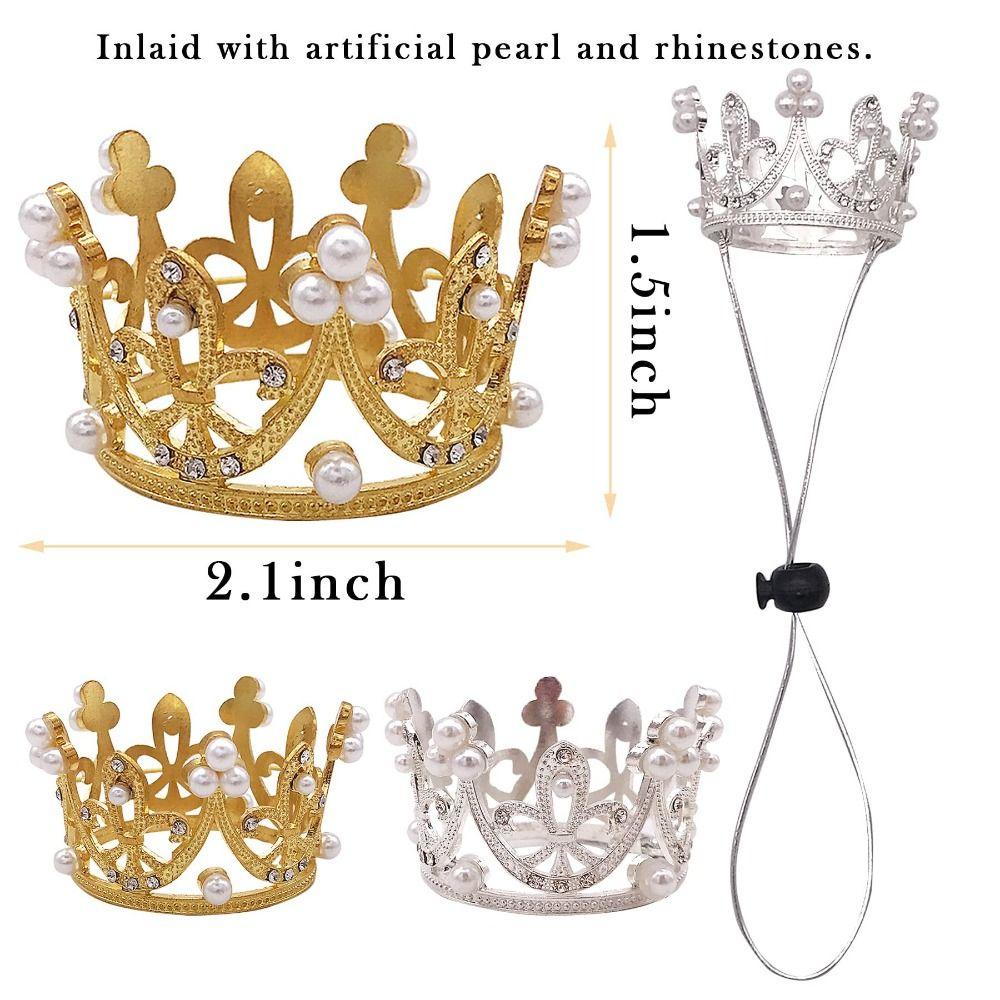 Adjustable Cord Sparkling Tiara Lightweight Pet Headwear Fashion Pet Decoration  Photo Prop