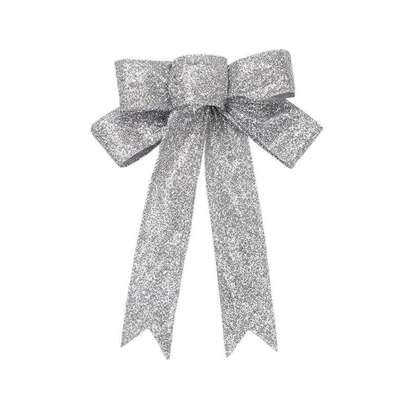 23CM Large Red Sparkling Glitter Christmas Ribbon Bow Christmas Tree Decoration