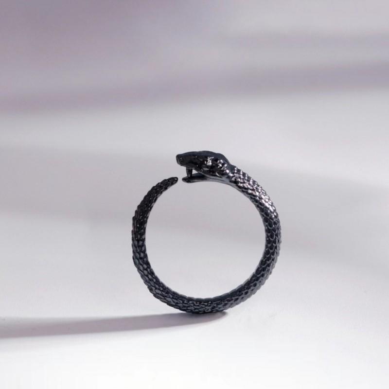 Adjustable Snake Design Mens Ring In Plated Finish Retro Gothic Style Unisex Finger Fashion Forward Individuals