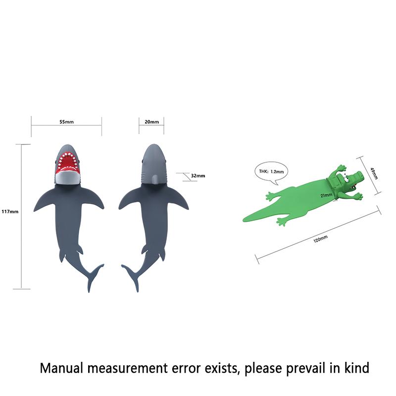 1-Piece Set 3D Shark/Cobra/Crocodile Bookmarks Plastic Material 3D Bookmarks Shark Bookmark Cobra Bookmark Crocodile Bookmark