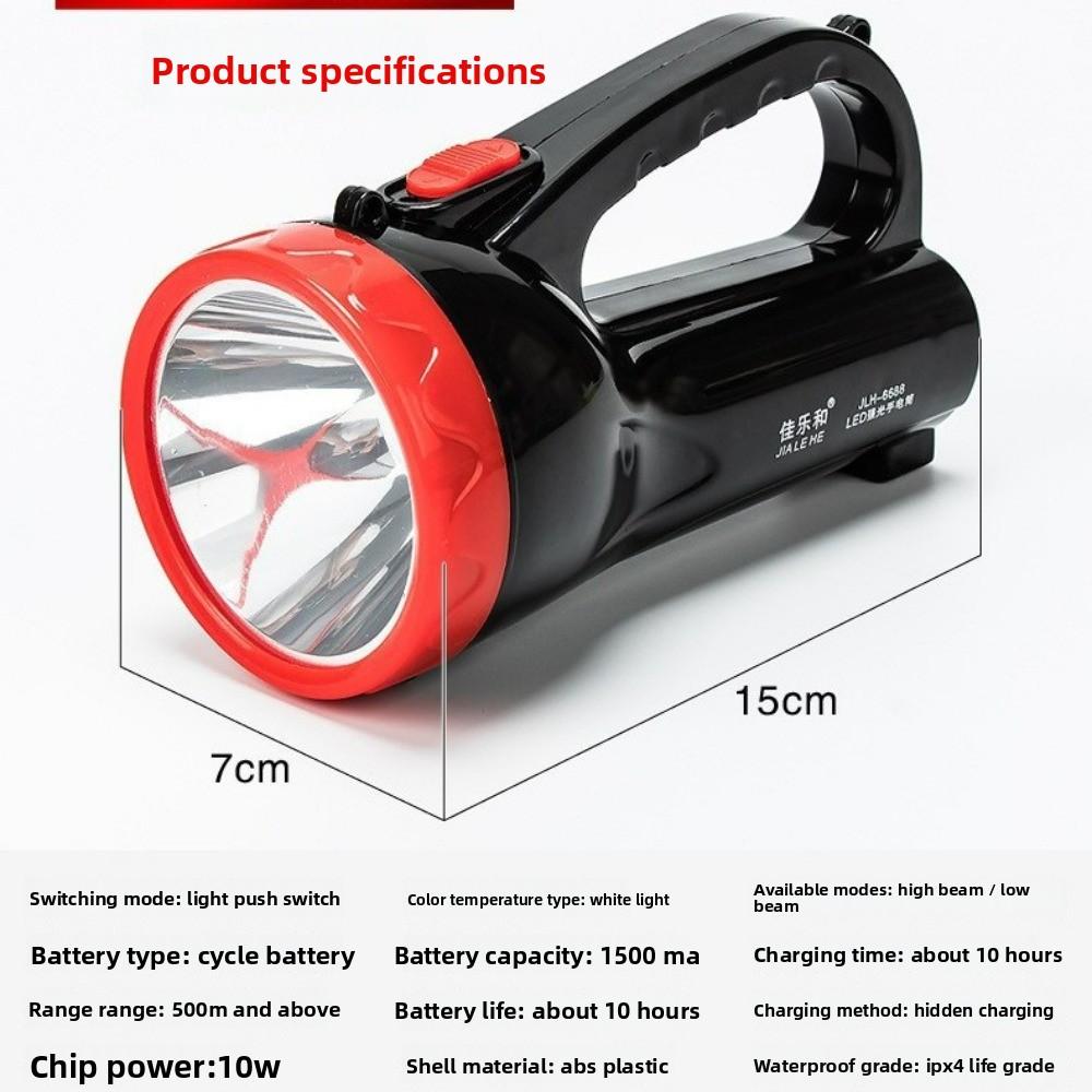Super Bright LED Searchlight-High Power Handheld Spotlight with Long Throw Tactical Lighting for Patrol Flood Control & Camping
