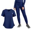Women's Loose And Comfortable V-neck Short Sleeved Workwear With Top And Beauty Suit Set