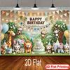 Tissu de fond de décoration de fête d'anniversaire sur le thème de la savane 2D pour enfants