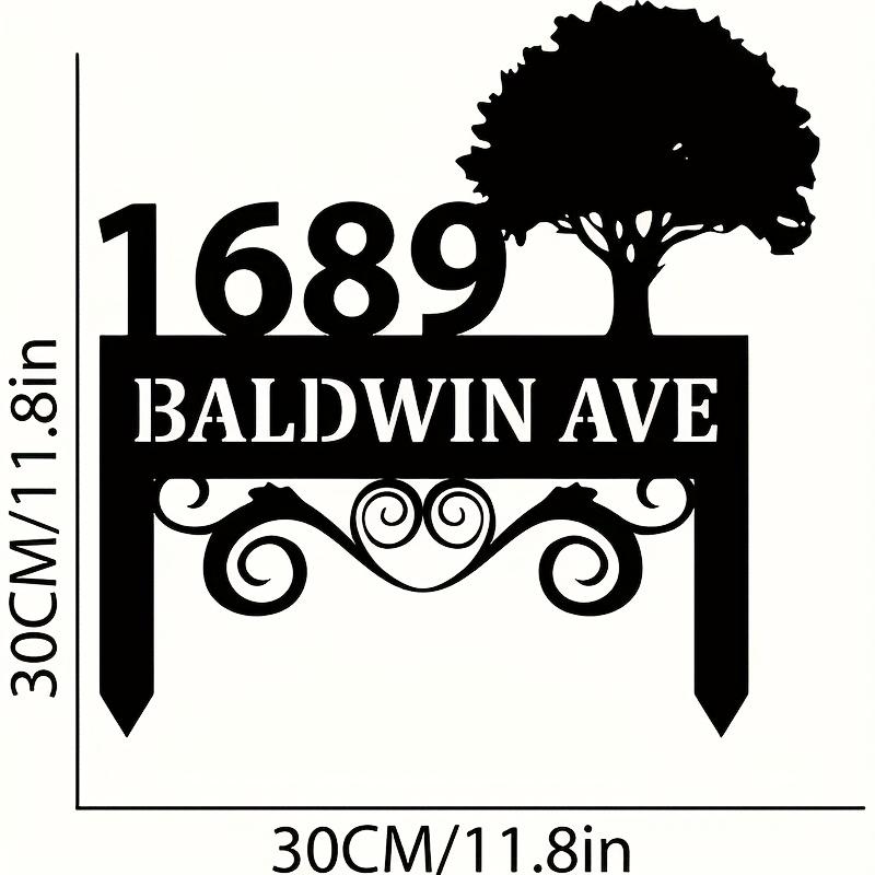 Personalized Metal Family Name Sign Outdoor Tree Silhouette Yard Art Waterproof