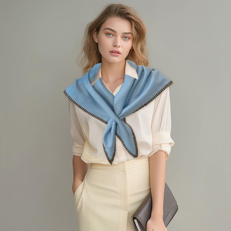 Soft Winter Shawl For Women Warm Triangular Scarf Oversized Wrap Cervical Protection Cold Weather Accessory