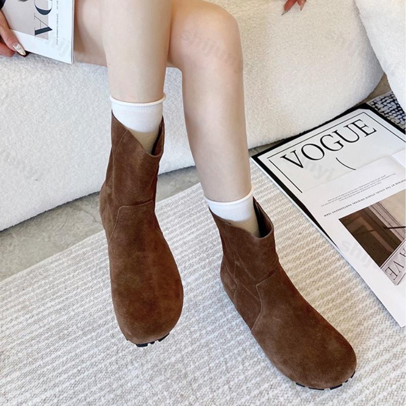 Fashion Women's Short Boots 2025 Autumn Winter New Luxury Vintage Outdoor Non Slip Fashion Boots Comfortable Soft Sole Flat Casual Shoes