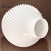 Narrow Neck Vase Modern Spiral Ribbed Vase, 3D Printed Dried Flower Matte White Decorative for Living Room Shelf Table Centerpiece Artistic
