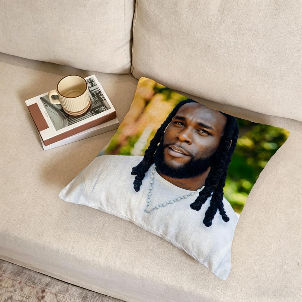 B-Burna Boy Cushion Cover Fabric Soft Furnishing,Pillowcase, Cushion Cover, Sofa Pillow, Home Decoration