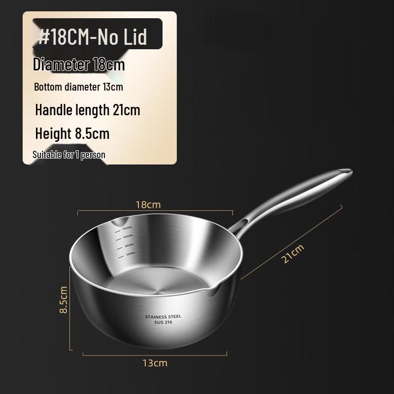 Zhishi 316 Stainless Steel Japanese Yukihira Pot