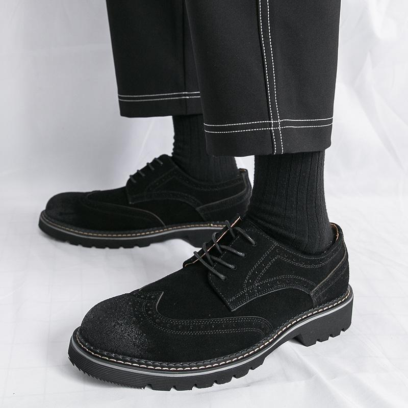 Pánské Brogue Kožené Boty Velké Velikosti - Britský Styl, Retro Business Casual Móda