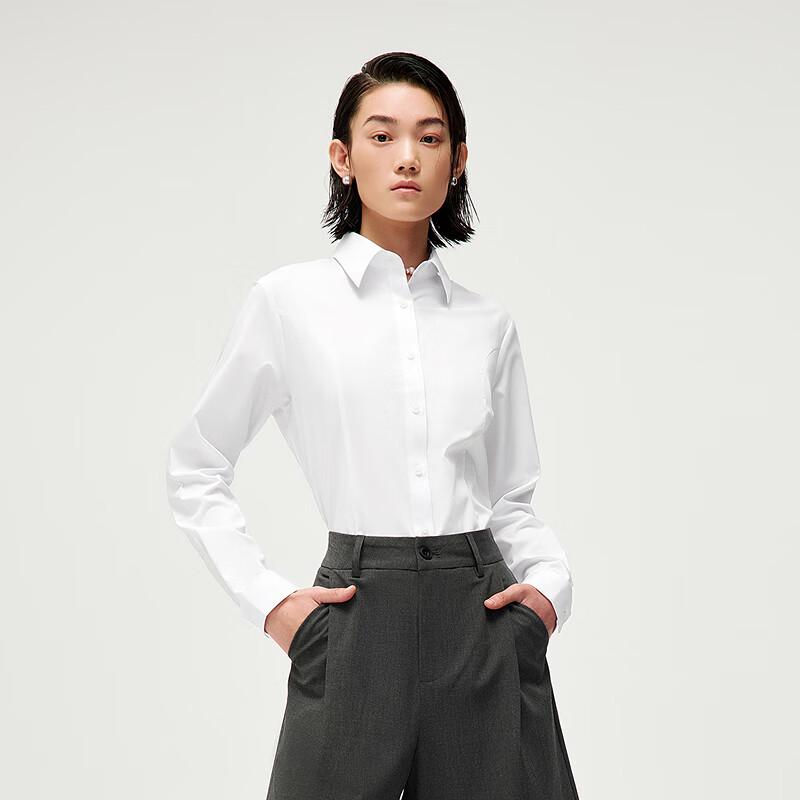 HLA Women's Slim-Fit Stretch Solid Long-Sleeve Dress Shirt