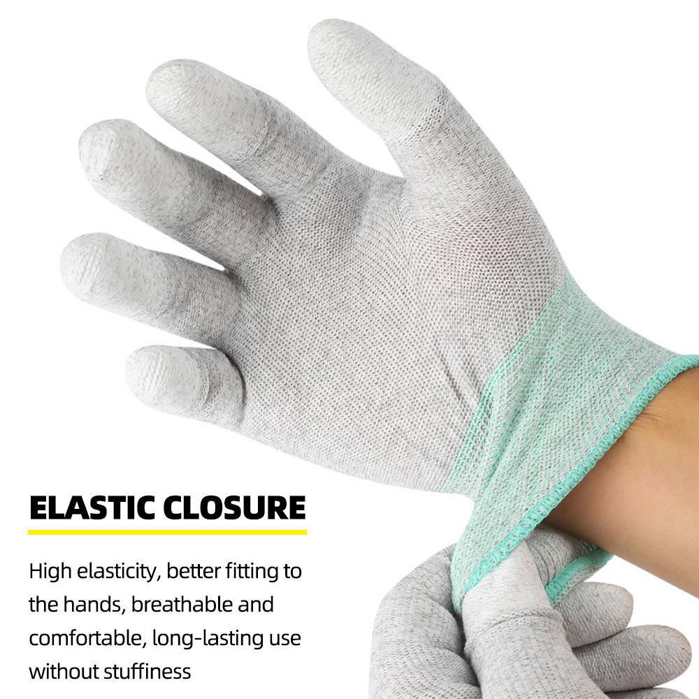 MECHANIC AS02 M L Elasticity Non-Slip Carbon Fiber Gloves Non-Slip PU Coating Layer Protective for Phone Electronic Parts Repair
