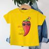 Funny Chili Tshirts for Children Chili Spicy Not Sweet Graphic Design Kids Tshirt Cartoon Clothes Child Girl Boy Casual Tops