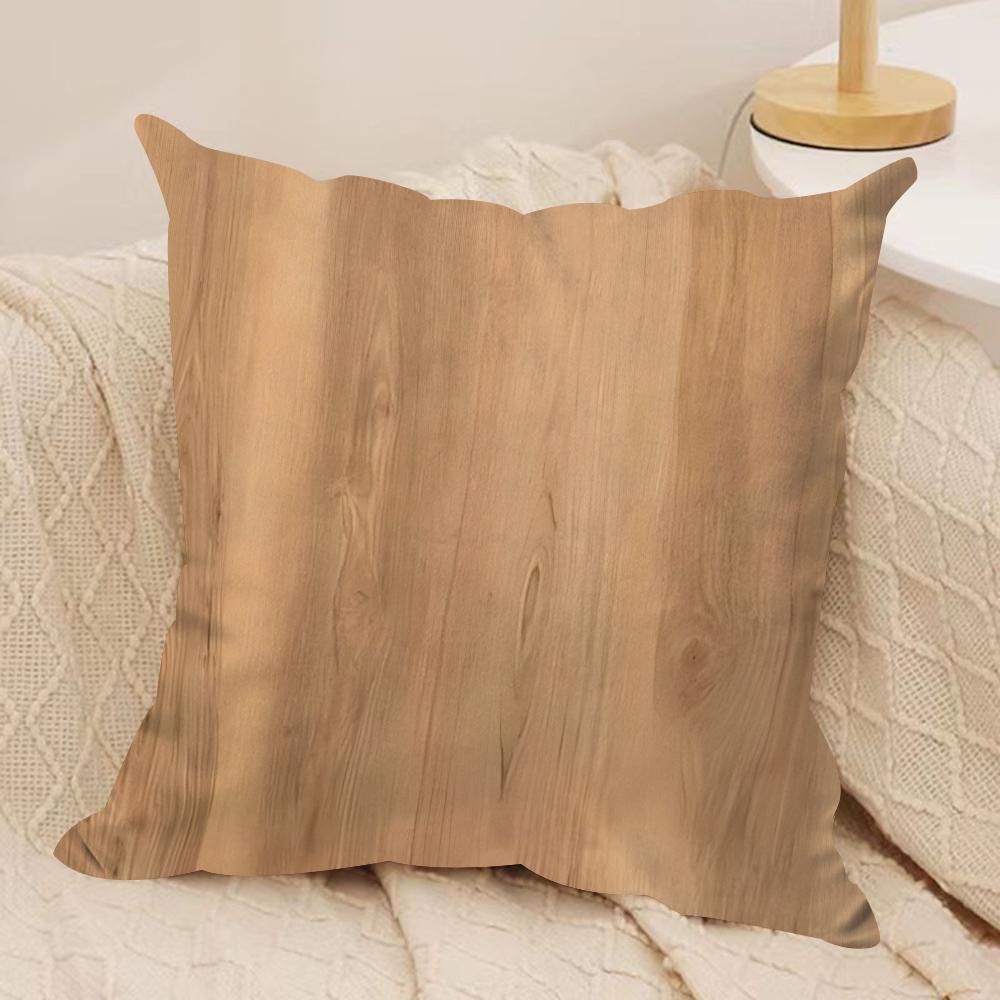 Classic Wood Grain Cushion Cover Soft Plush Fabric DoubleSided Printed Cushion Covers for All Seasons Home Decor