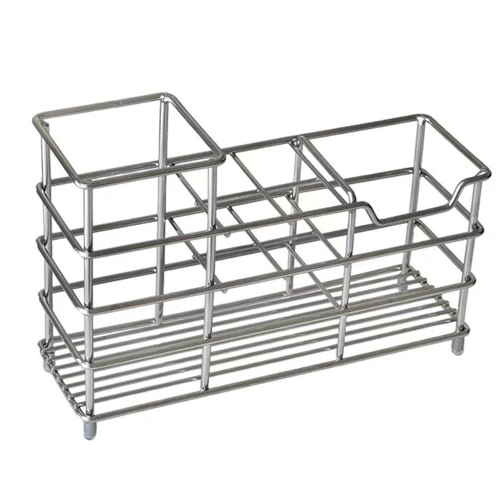 304 Stainless Steel 6 Grids Toothbrush Holder Easy To Clean Non-Slip Shower Table Bracket Saving Space Hanging