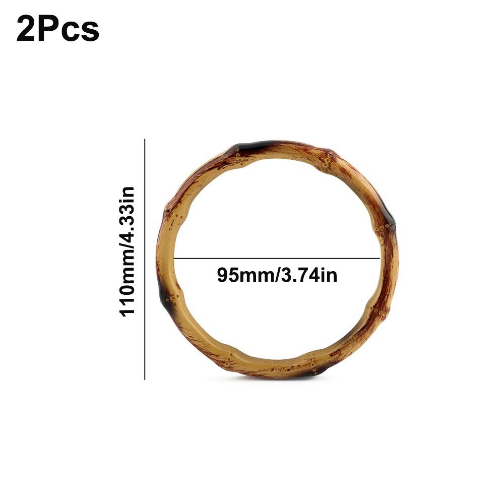 DIY Craft Projects Round Bamboo Handbag Handle Plastic Retro Bag Handle Handles Handheld
