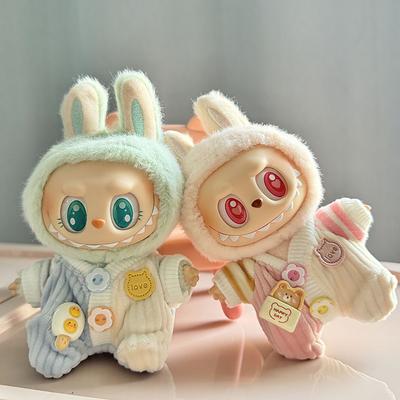 For 17cm Labubu Doll Clothes Fashion Clothes Hoodies Doll Clothes Color Match Hoodies Dolls Accessories Cute Decoration Little Cloths