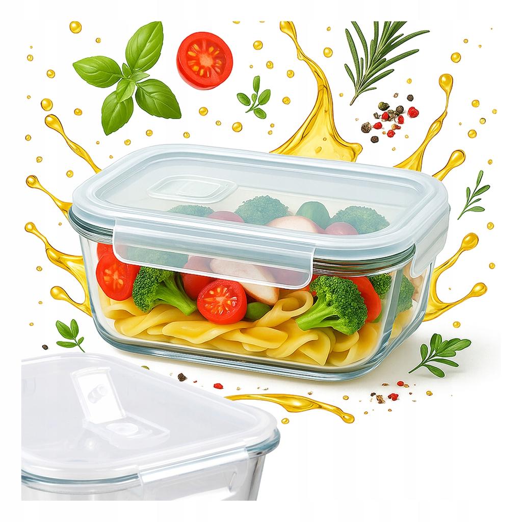 1040ml Glass Container Lunchbox for Food Airtight for School, Work