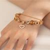 Handmade Beaded Bracelet With Heart Pendant Crown Crystal Rhinestone Charm Jewelry