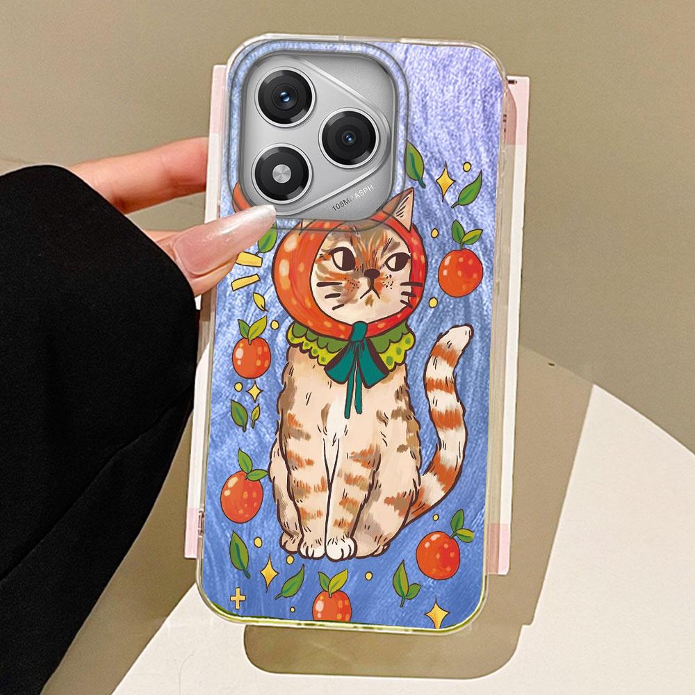 Luxury Black Cat Flower Phone Cases Phone Case for Honor 400 200 Pro Magic 7 5 Lite X9a X9c X8a X8b Shell Silicone Back Cover