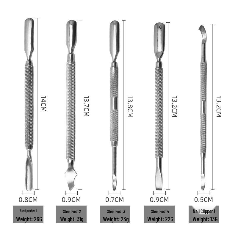 Nagel- und Nagelhautschieber-Set: Edelstahl, Doppelseitig, Spiegelglanz