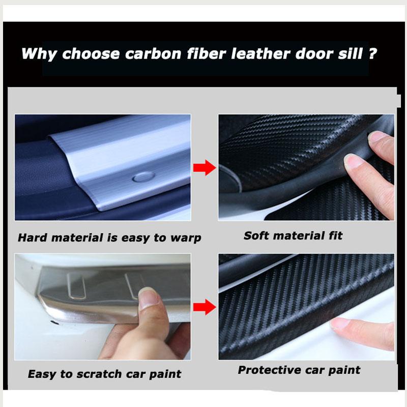 Carbon Fiber Pu Leder Auto Tür-Schwellen-verschleiss-Platte Schutz Für Mazda Bt-50 Auto tür sill Auto
