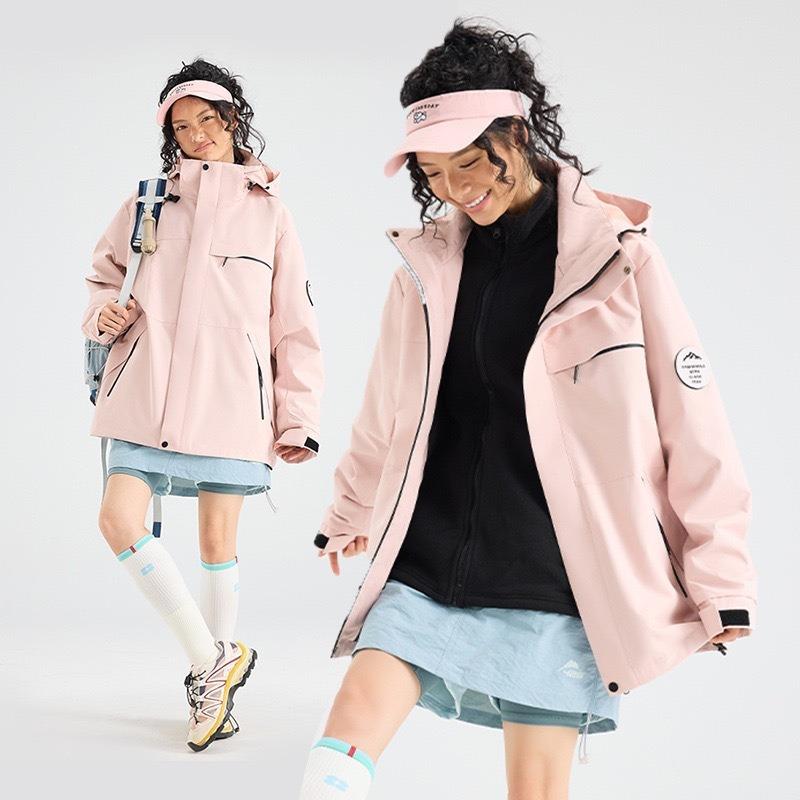 Jacket women's outdoor hiking suit fleece liner windproof and waterproof three-in-one jacket men's customization