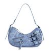 Vintage Shoulder Bag Metal-Studded Oil Wax Leather Bag Motorcycle Bag Cool For Trendy Events Fashion Street Daily Commute