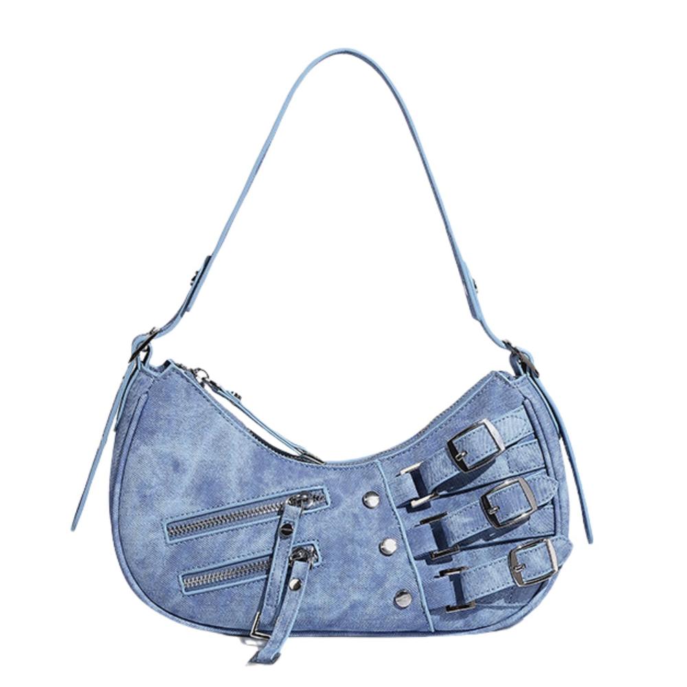 Vintage Shoulder Bag Metal-Studded Oil Wax Leather Bag Motorcycle Bag Cool For Trendy Events Fashion Street Daily Commute