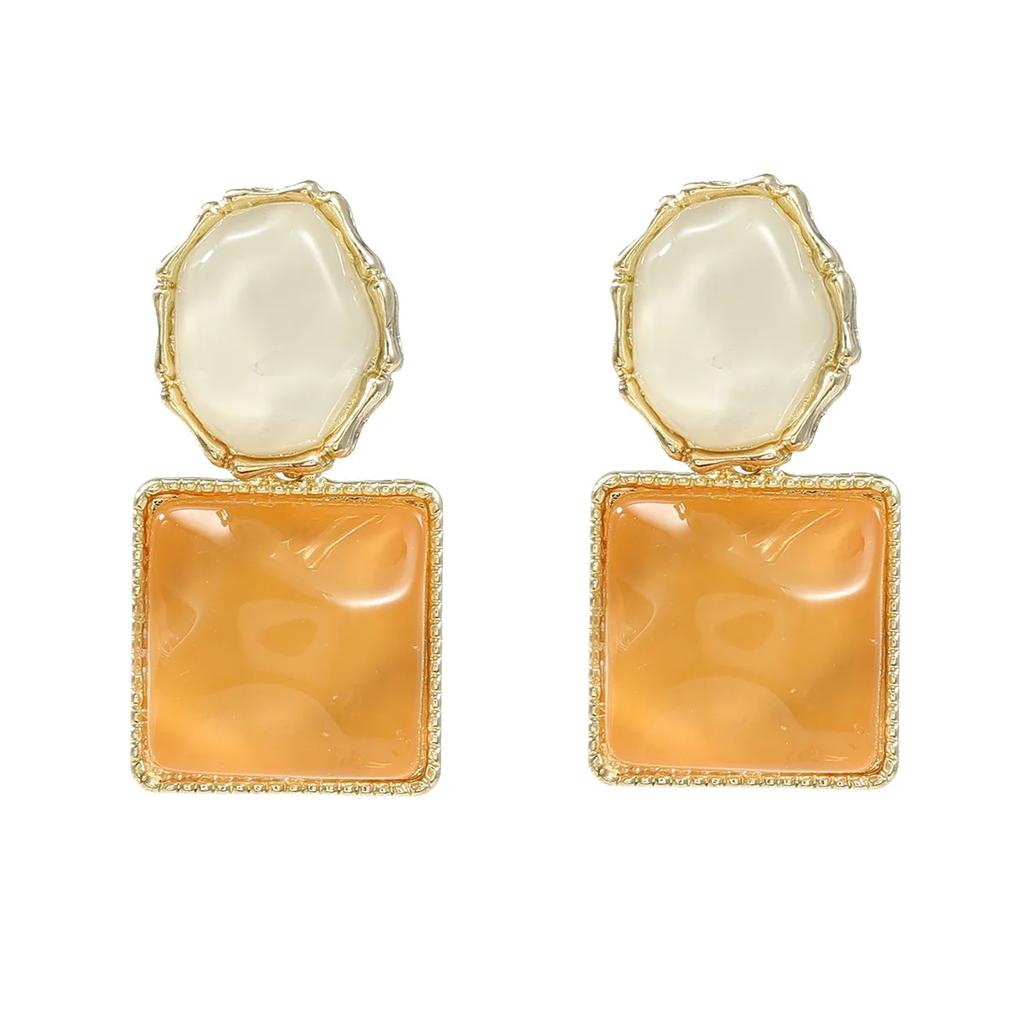 LATS Asymmetry Water Ripple Square Dangle Earrings for Women New Unique Design Light Luxury Earring Fashion Zircon Accessories