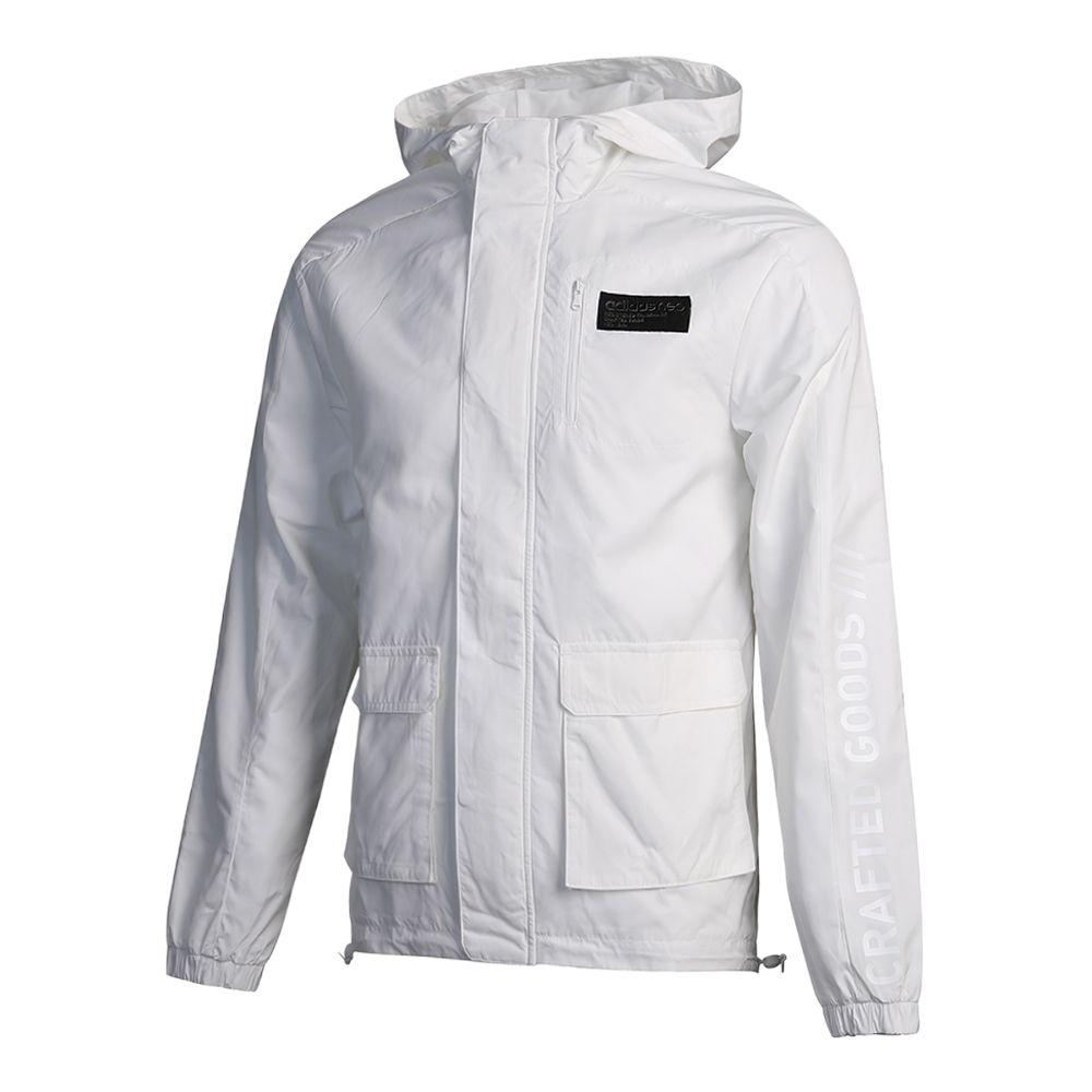 Adidas Neo Graphic Fashion Simple Windbreaker Jacket Men Jackets White DU2427