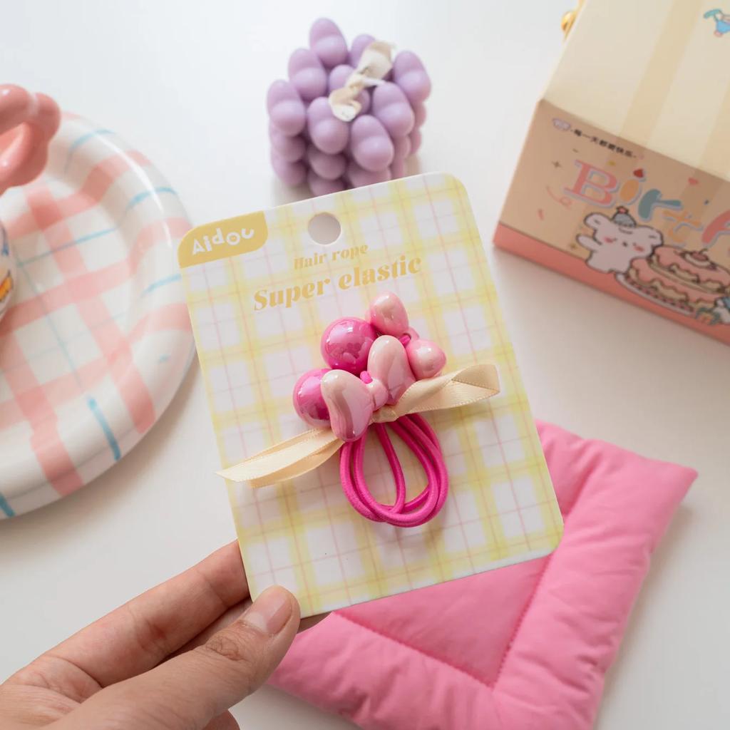 Niedliche elastische Haarbänder Mädchen Farbverlauf Haargummis mit Schmetterlingsknoten Hübsche Pferdeschwanzhalter Kinder Blume Haarschmuck