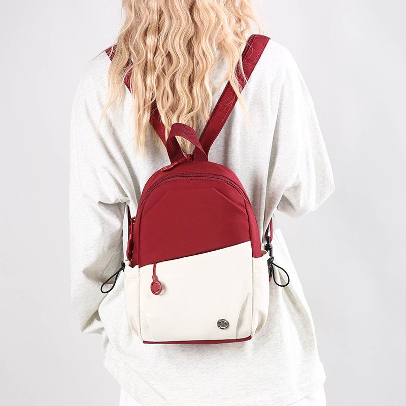 New Style Women'S Student Backpack Multi-Purpose Color-Blocking Casual Crossbody Chest Bag Trendy Lightweight Street Travel Small Backpack