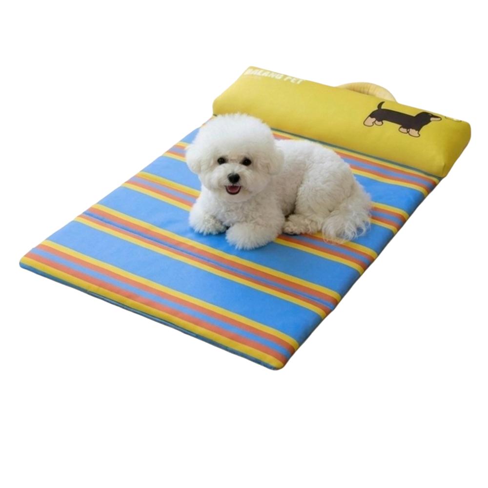 Anti-Slip Dog Sleeping Pad Breathable Cat Nest Bed Portable Folding Dog Cooling Mat  Pet Sofa S синий