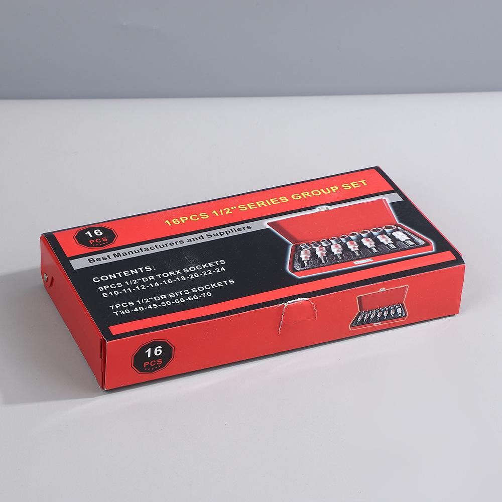 16-Piece Hexagonal Star Socket Wrench and E-Type Screwdriver Set