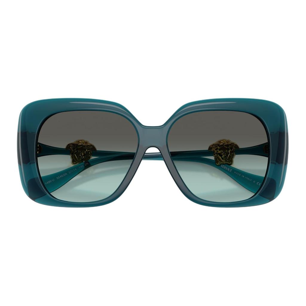 Versace Medusa Shaped Square Sunglasses Women sunglasses Transparent-Blue VE4499U55402A