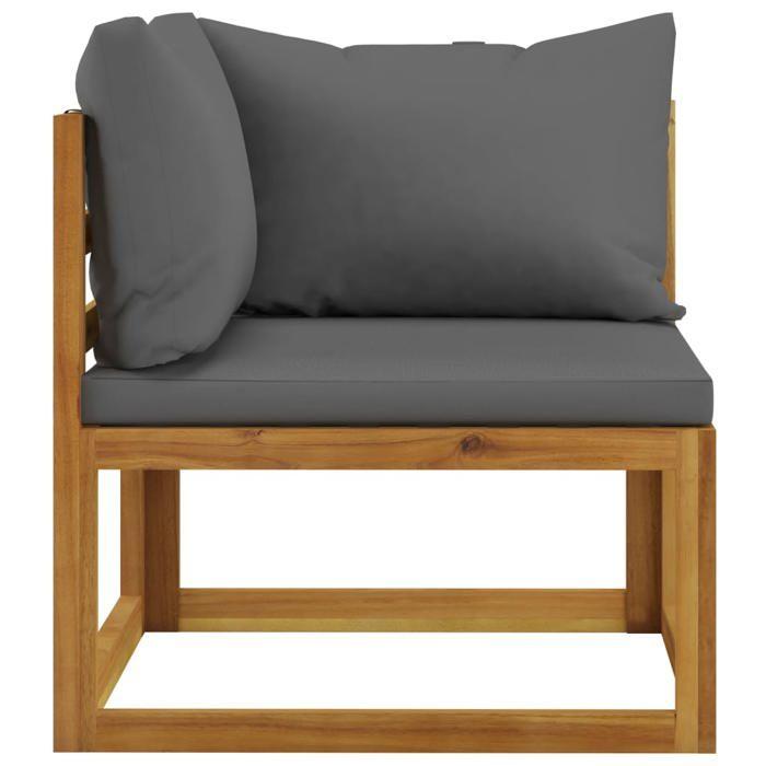 Maison Exclusive - Banc de jardin à 2 places avec coussins gris foncé