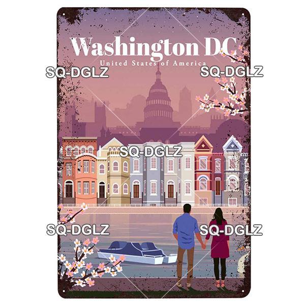 [SQ-DGLZ]Europa Stadt Metall Zeichen Vintage Plaque Platte Dekor Für Pub Bar Wand Dekor Zinn Zeichen Budapest/Moskau/Brügge Poster Geschenk