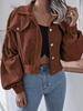 Ins Style Autumn Velvet Long Sleeve Cardigan Jacket for Women