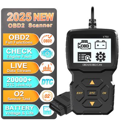 Batterietester OBD2-Scanner Auto-Diagnosewerkzeuge Code-Leser V750 Motorleuchte System prüfen Fahrzeuginformationen lesen Mehrsprachig