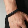 Cross Leather Bracelet Braided Leather Bangle Personality Men's Cross Bracelet  Gift