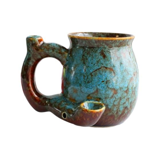 Unique Glaze Ceramic Mug Wake And Bake Coffee Pot Shaped Handle Novelty Gifts Cup with Ergonomic
