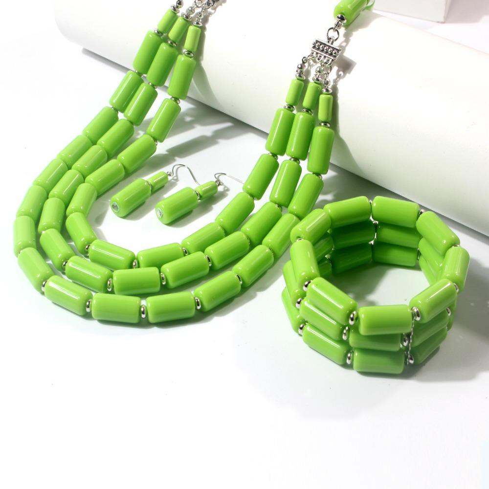 Fashion African Beads Necklace Indian Jewelry Nigerian Wedding Bracelet  Gift
