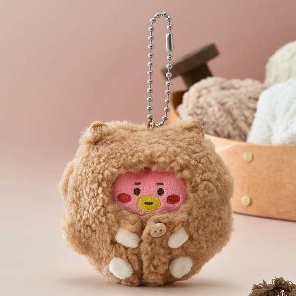 Official BT21 'MADE BY RJ' Plush Keyring - Premium Character Bag Charm