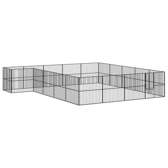 VidaXL Parc pour Chien 20 Panneaux, Cage pour Chien avec Porte, Enclos pour Chiens, Maison pour Animaux de Compagnie, Noir 3209560