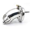Caged Bird Stainless Steel Chastity Device with Guide Tube and Curved Ring A278-2