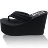 Beach thick super beautiful wedge fatigue improved grip and easy walking [Clear] sandals, sole, 11cm, legs, sole, simple, resistant, (Black, 36,