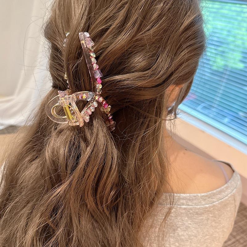 New Arrival Colorful Diamond Crystal Butterfly Hair Clip for Women, Luxurious and Stylish, Large Size for Bun Hairstyles