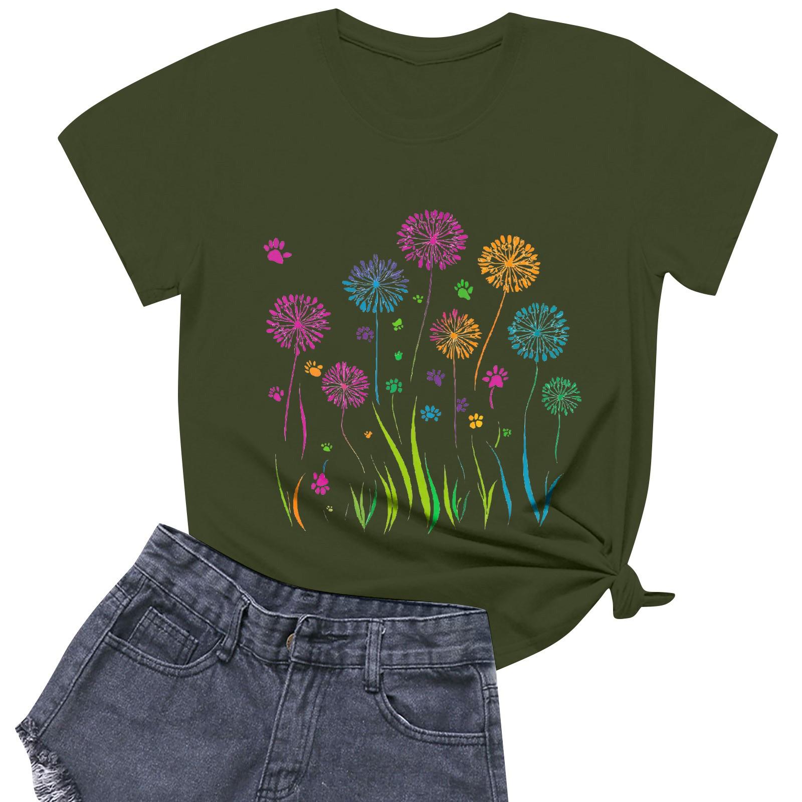 

Женские модные повседневные пуловеры с короткими рукавами и круглым вырезом с принтом L