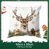 Watercolor Christmas Pillowcase Printed Polyester 40/45/50Cm Throw Pillowcover Decorative Sofa Cushion Pillowslip Home Decor